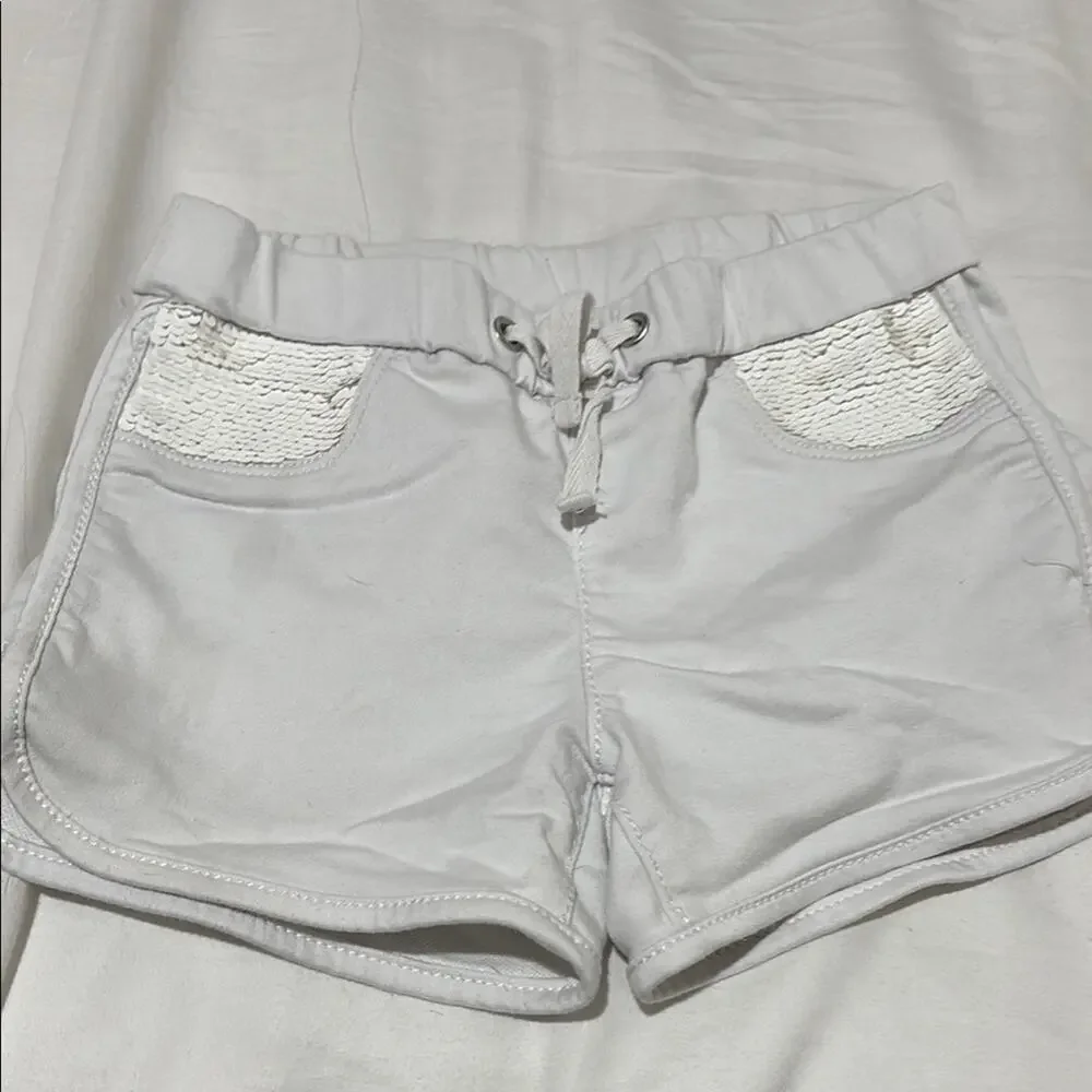 Members Mark 6/6x Denim and White Kids Shorts Set white denim sequined euc